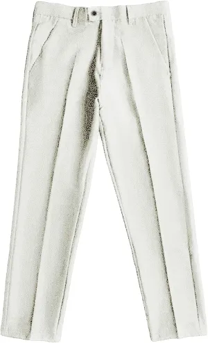 Men's Business Suit Pants Casual Pants Slim Fit Flex Flat Front Pant Stretch Tapered Chino Pants Trousers (32,White)