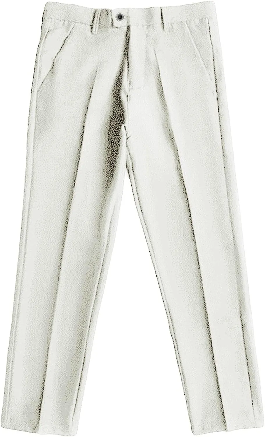 Men's Business Suit Pants Casual Pants Slim Fit Flex Flat Front Pant Stretch Tapered Chino Pants Trousers (32,White)