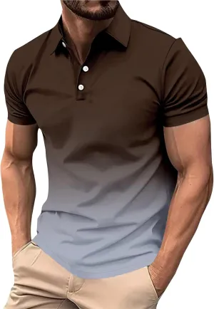 Men's Casual Golf Polo Shirts Crewneck Dry Fit Button-Down Lightweight Work Summer Shirts