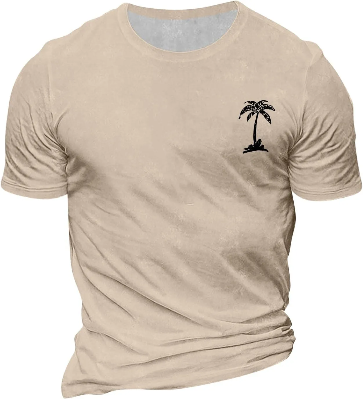 Mens Casual Shirts Graphic Round Neck Short Sleeve Loose Summer Fashion T-Shirt