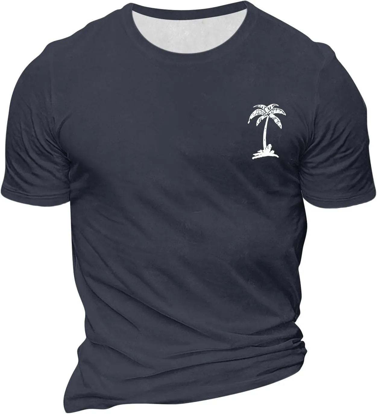 Mens Casual Shirts Graphic Round Neck Short Sleeve Loose Summer Fashion T-Shirt