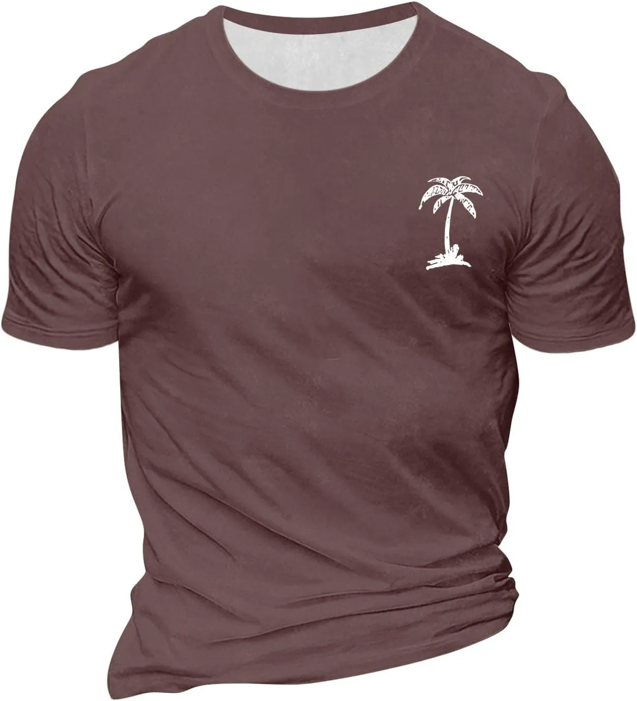 Mens Casual Shirts Graphic Round Neck Short Sleeve Loose Summer Fashion T-Shirt