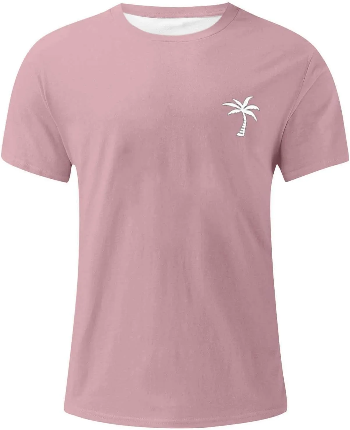 Mens Casual Shirts Graphic Round Neck Short Sleeve Loose Summer Fashion T-Shirt