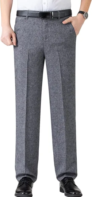 Men's Chino Flat Front Slim Fit Pant Casual Cotton Stretch Suit Pants Lightweight Skinny Fit Dress Pant (29,Grey)