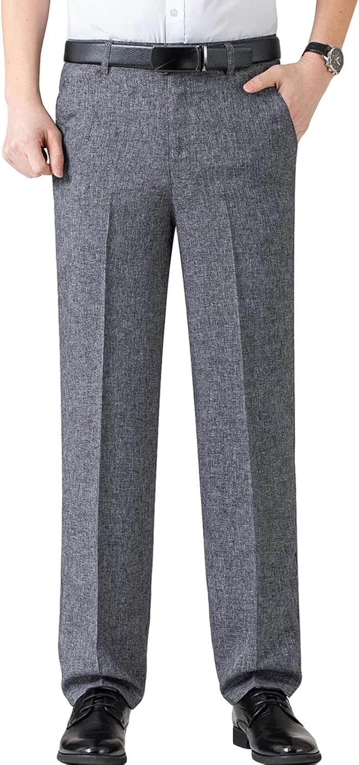 Men's Chino Flat Front Slim Fit Pant Casual Cotton Stretch Suit Pants Lightweight Skinny Fit Dress Pant (29,Grey)