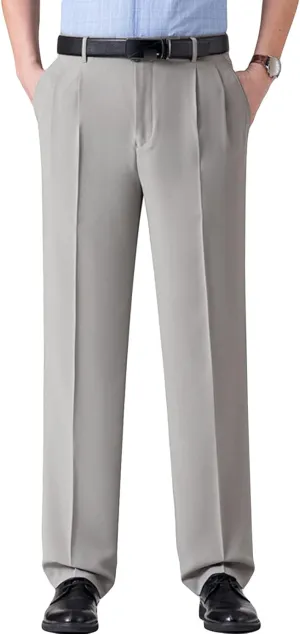 Men's Classic Fit Flat Front Dress Pants Skinny Casual Business Chino Pants Stretch Slim Fit Skinny Suit Pants (30,Grey 3)