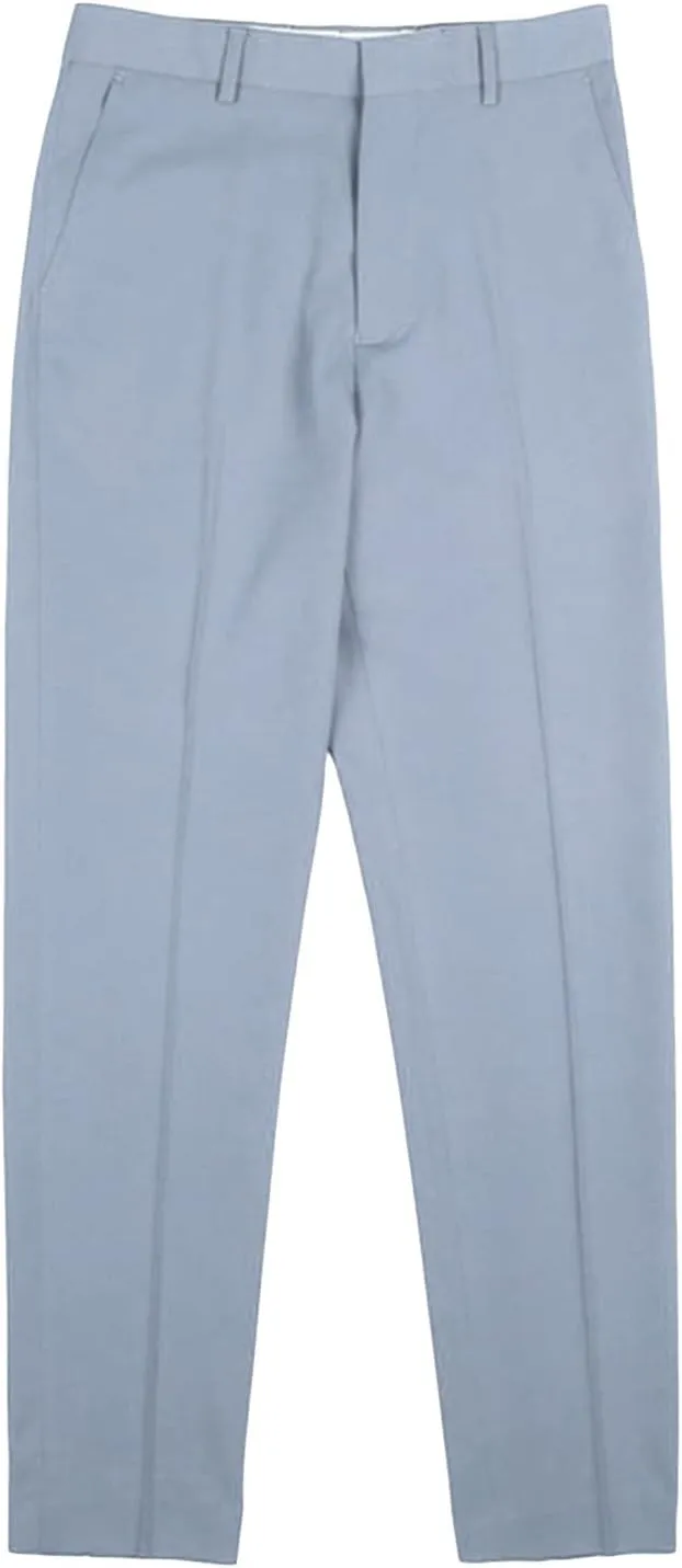 Men's Flat Front Straight Fit Dress Pant Casual Skinny Stretch Chinos Pants Slim Fit Business Pant with Pocket (33,Light Blue)