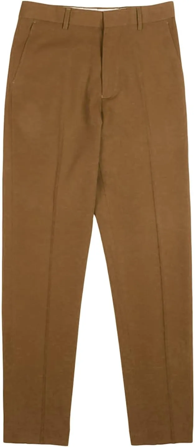 Men's Flat Front Straight Fit Dress Pant Casual Skinny Stretch Chinos Pants Slim Fit Business Pant with Pocket (34,Brown)