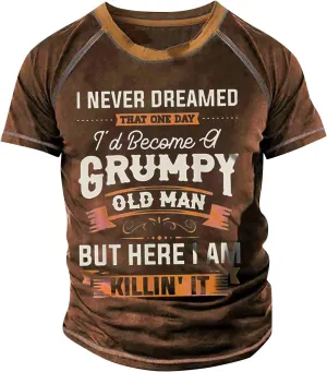 Mens Graphic Creative Letters T-Shirts Short Sleeve Round Neck Oversized Shirts Summer Breathable Clothing Raglan Muscle Tee