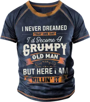 Mens Graphic Creative Letters T-Shirts Short Sleeve Round Neck Oversized Shirts Summer Breathable Clothing Raglan Muscle Tee