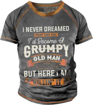 Mens Graphic Creative Letters T-Shirts Short Sleeve Round Neck Oversized Shirts Summer Breathable Clothing Raglan Muscle Tee