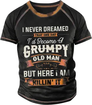 Mens Graphic Creative Letters T-Shirts Short Sleeve Round Neck Oversized Shirts Summer Breathable Clothing Raglan Muscle Tee