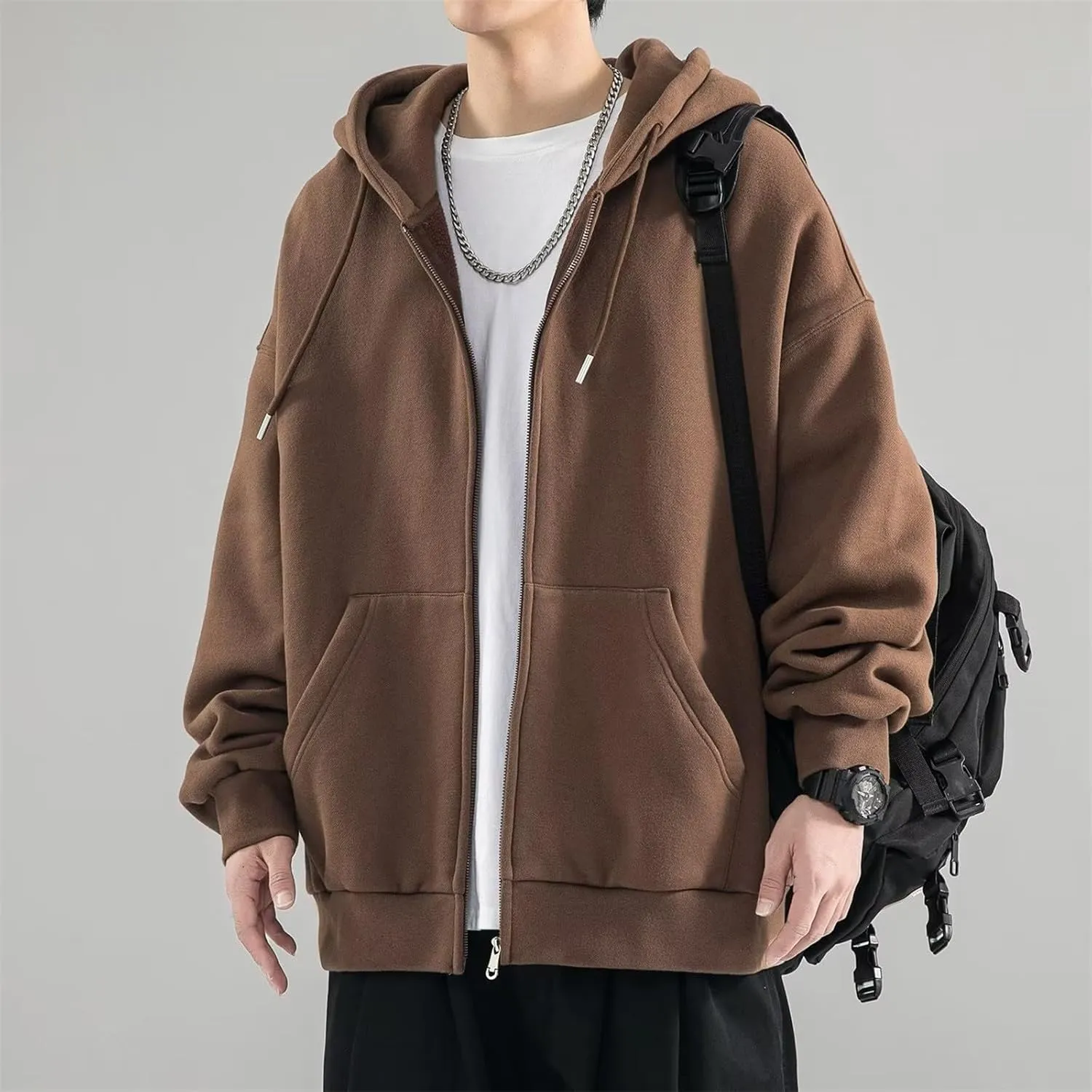 Mens Graphic Hoodies Grey Large Size Sweater Jacket Chaquetas Para Mens Jacket Thick Cotton Hoodies For Men