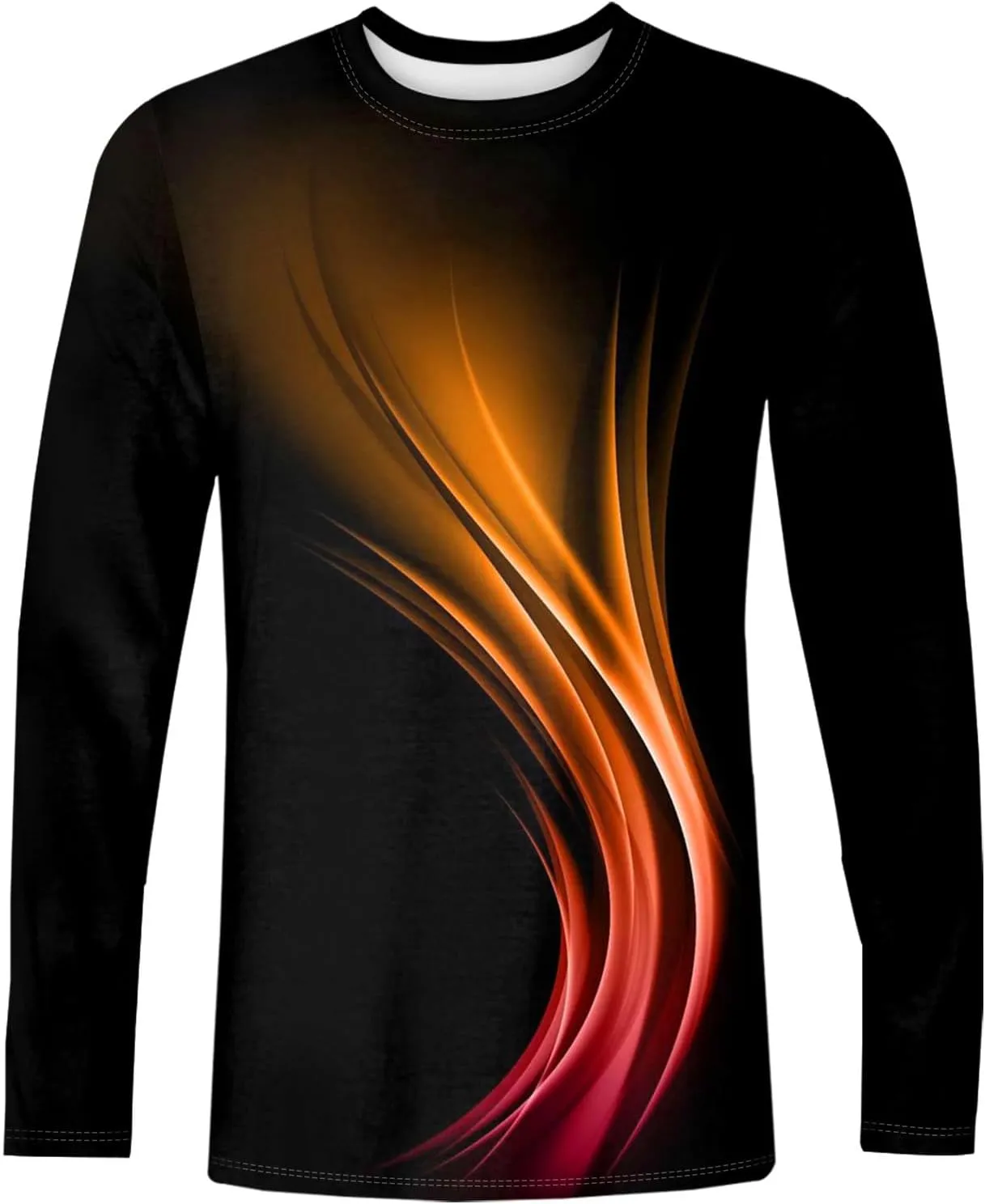 Mens Graphic T-Shirts Fall Casual Crew Neck Shirt Long Sleeve Designer Vintage Clothing