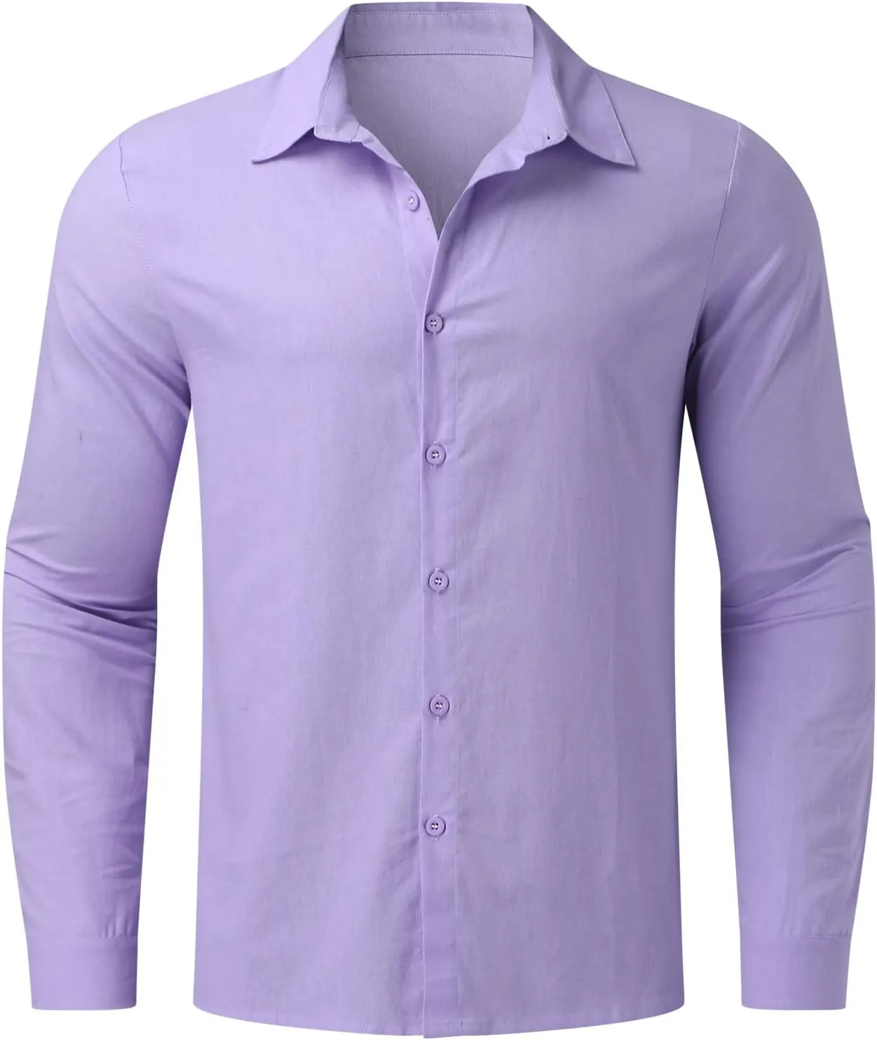 Men's Hawaiian Shirts Cotton Linen Button Up Long Sleeve Lapel Top Summer Casual Loose Tropical Holiday Beach Shirt
