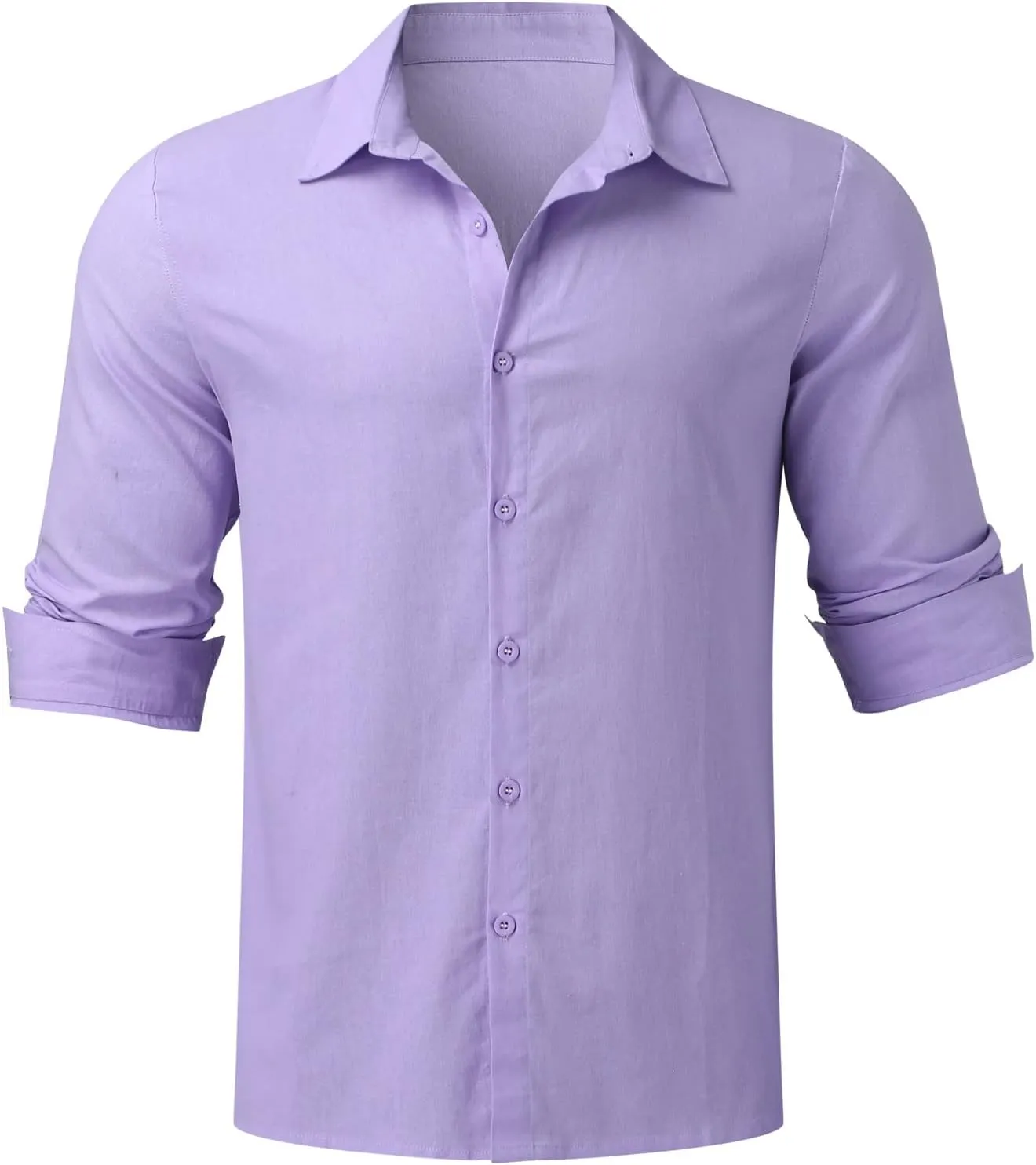 Men's Hawaiian Shirts Cotton Linen Button Up Long Sleeve Lapel Top Summer Casual Loose Tropical Holiday Beach Shirt