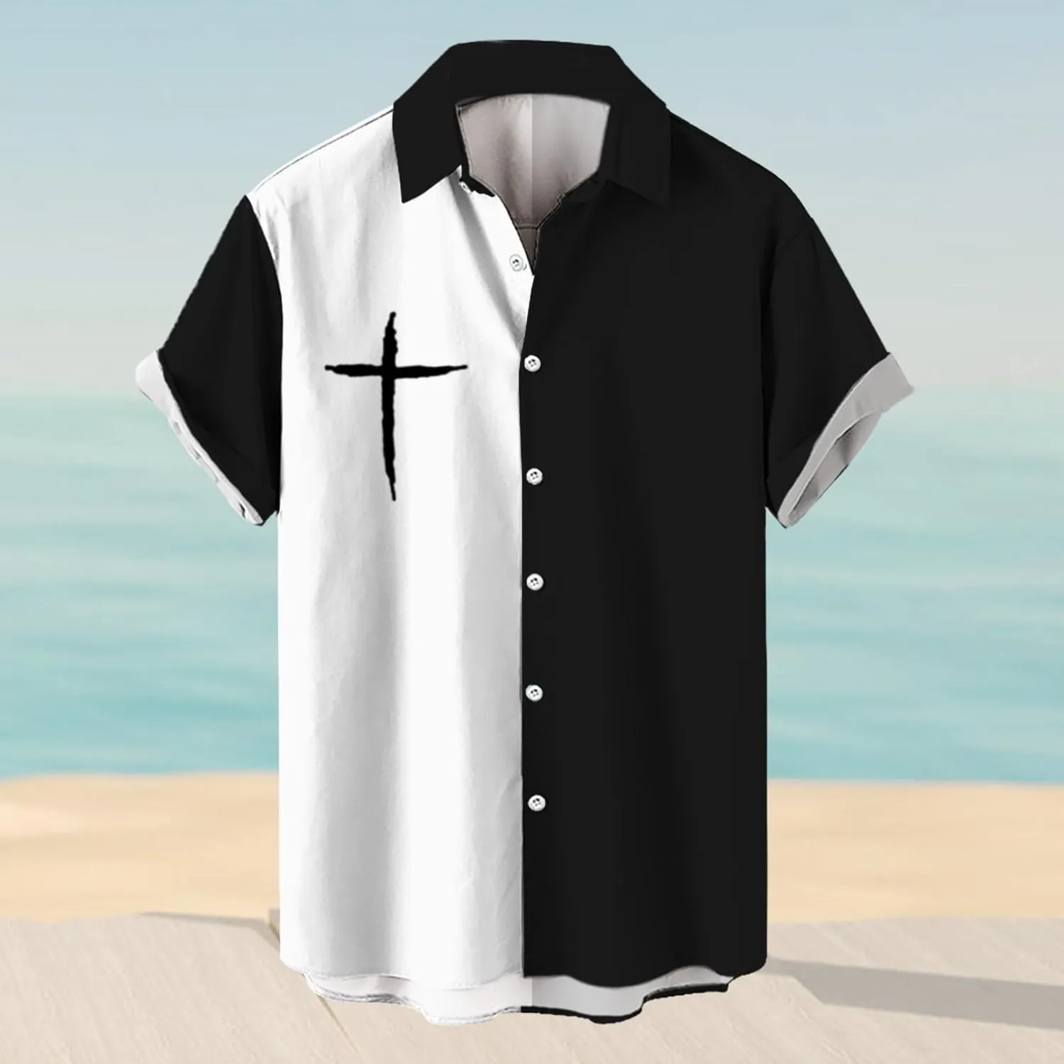 Men's Hawaiian Shirts Vintage Short Sleeve Button Down Tropical Shirt Casual Summer Hipster Beach Aloha Blouses Stylish