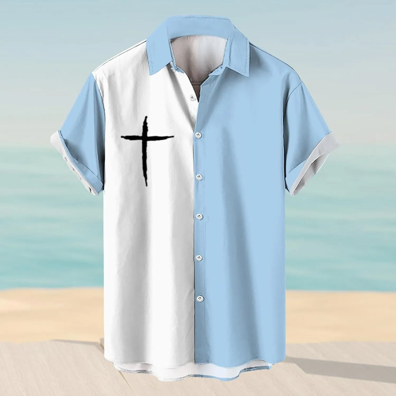 Men's Hawaiian Shirts Vintage Short Sleeve Button Down Tropical Shirt Casual Summer Hipster Beach Aloha Blouses Stylish