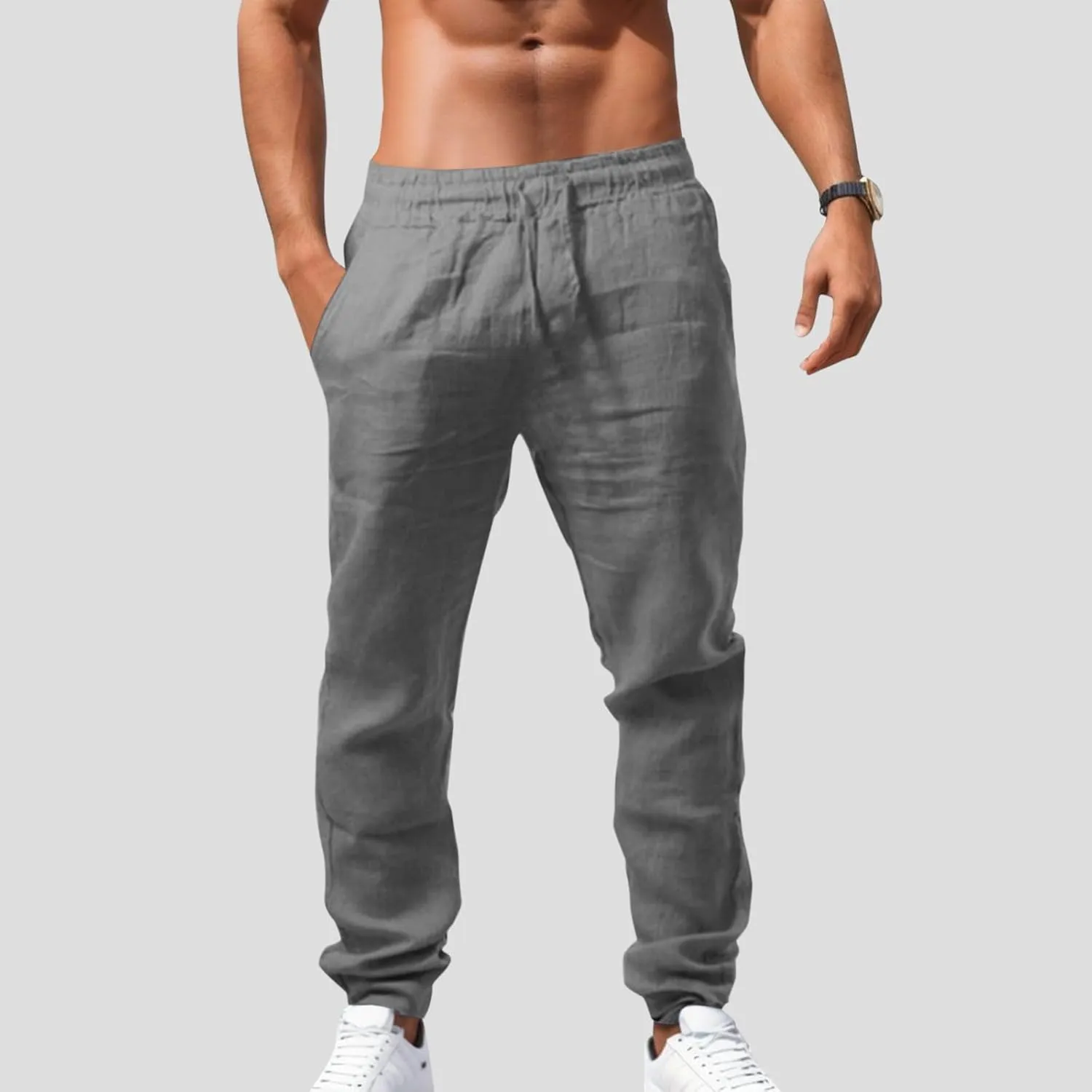 Mens Lightweight Jogging Pant Cargo Combat Work Joggers Loose Sport Casual Sweatpant Elasticated Waist Pants
