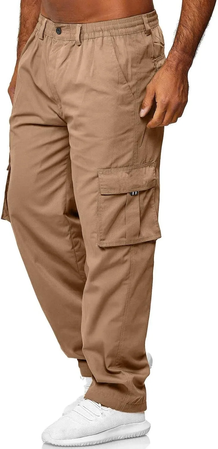 Mens Lightweight Jogging Pant Chinos Work Joggers Loose Sports Casual Sweatpants Elasticated Waist Pants