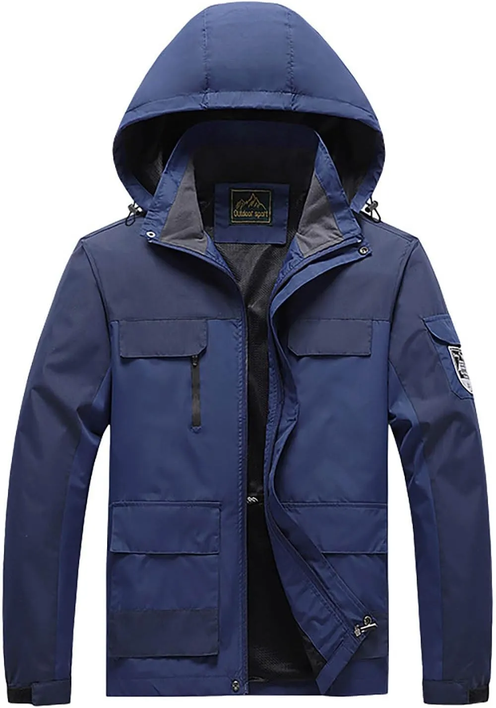 Men's Lightweight Windbreaker Rain Jacket Coat with Hood for Hiking Fishing Activewear Comforable Casual Windbreakers