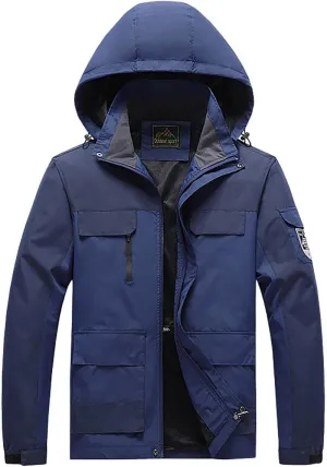 Men's Lightweight Windbreaker Rain Jacket Coat with Hood for Hiking Fishing Activewear Comforable Casual Windbreakers