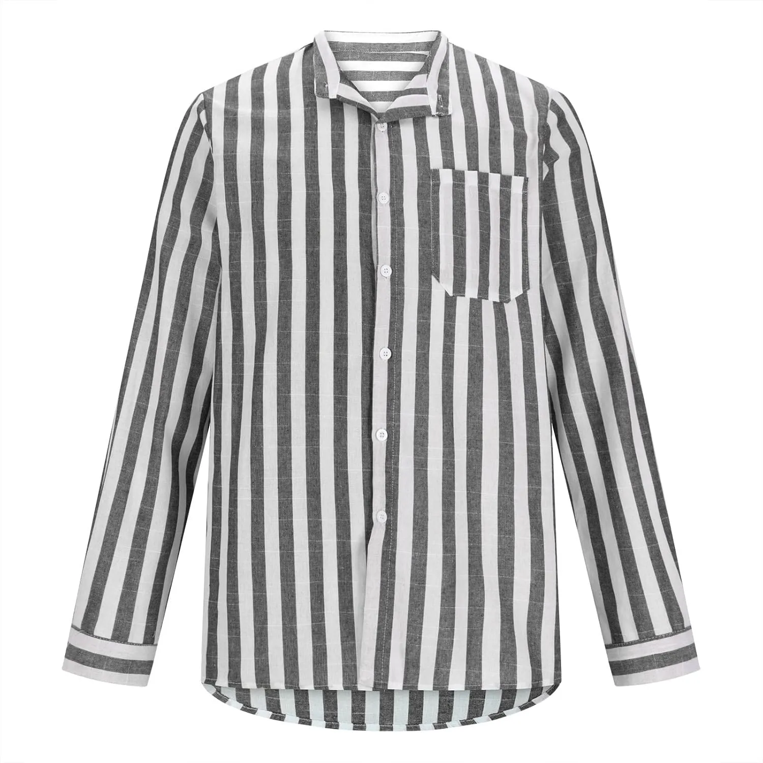 Men's Long Sleeve Button Down Shirts Casual Striped Collared Fall Tshirt Fashion 2024 Cotton Work Office Clothes