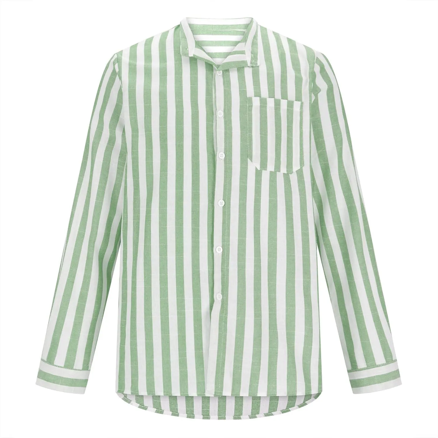 Men's Long Sleeve Button Down Shirts Casual Striped Collared Fall Tshirt Fashion 2024 Cotton Work Office Clothes