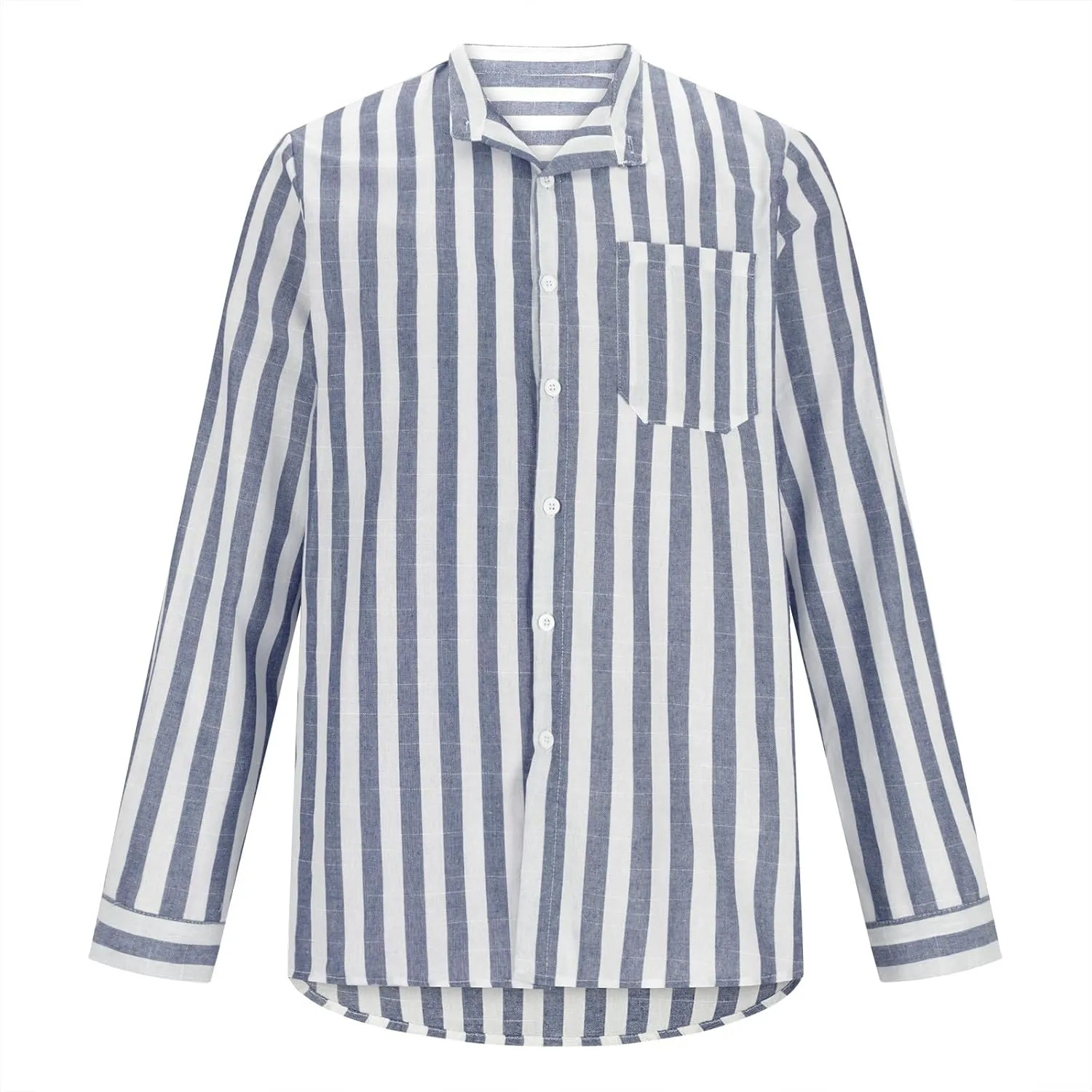 Men's Long Sleeve Button Down Shirts Casual Striped Collared Fall Tshirt Fashion 2024 Cotton Work Office Clothes