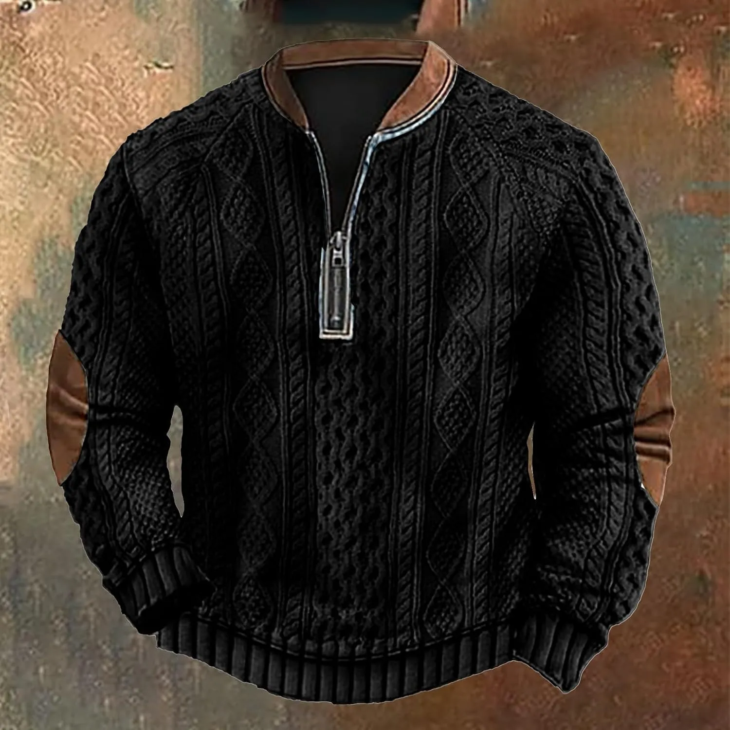Men's Loose Fit Midweight Sweatshirt Zipper Long Sleeved Hoodie Heavyweight Full-Zip Sweatshirt Hoodie For Men