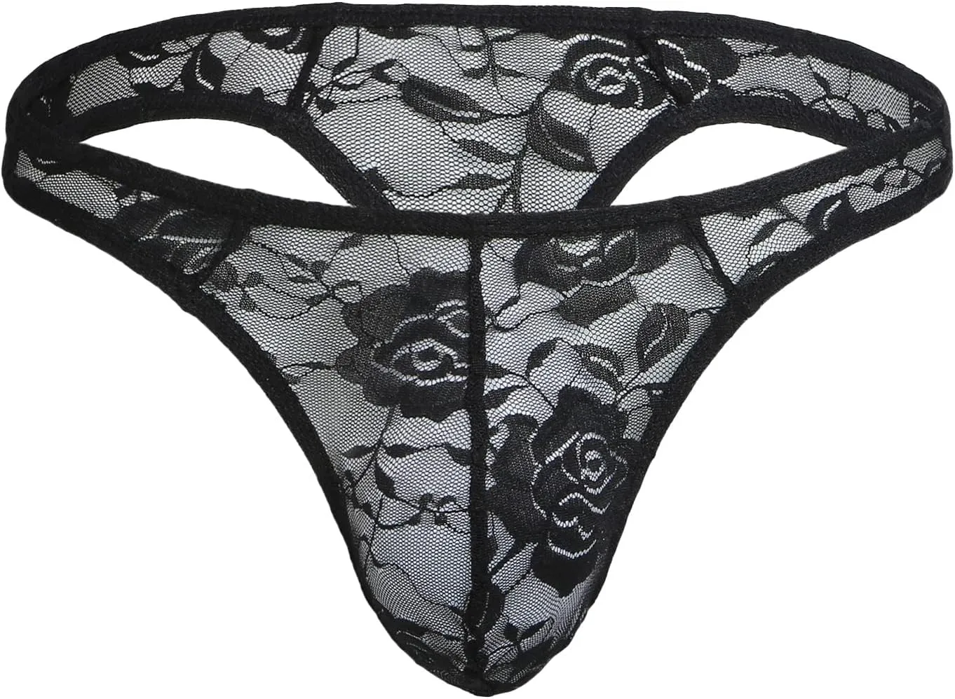 Men's Nylon Briefs G-String Thongs Lace Underwear T-Back Shorts Lingerie Low Waist Panties Mesh Briefs Bikini