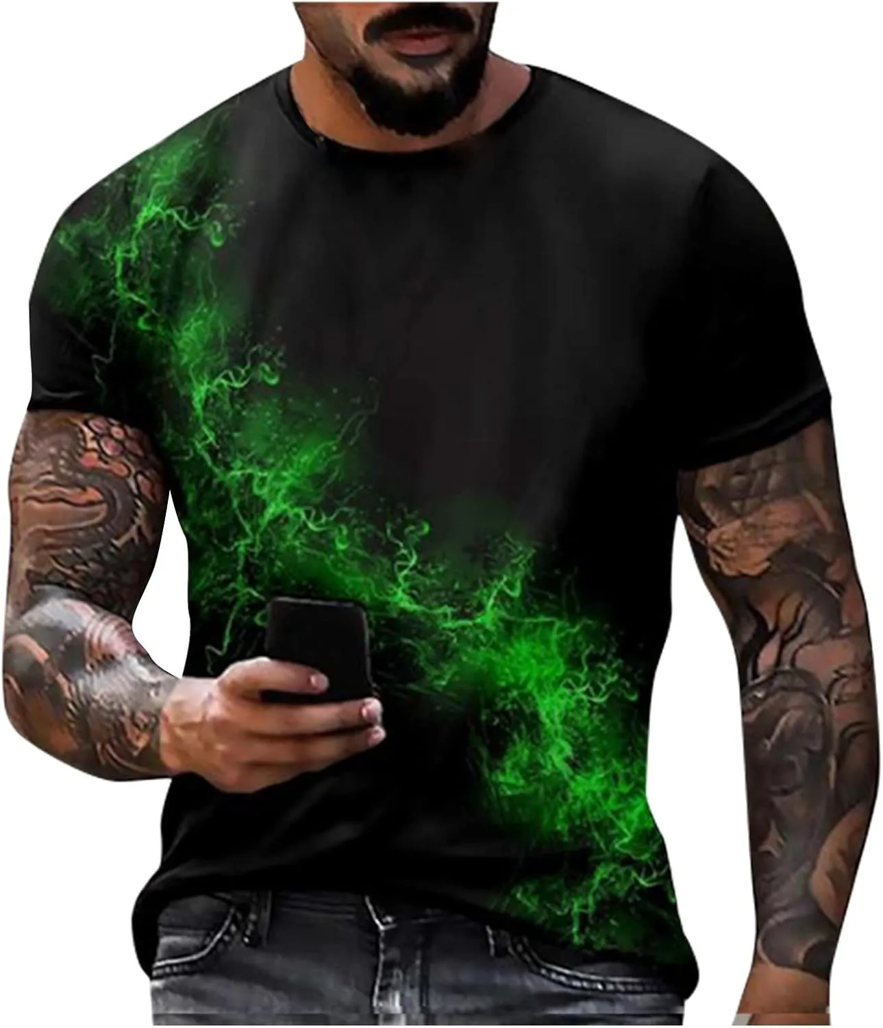 Mens Personalised Graphic Tees T-Shirt Short Sleeve Printed Summer Round Neck Top Casual Sweatshirt
