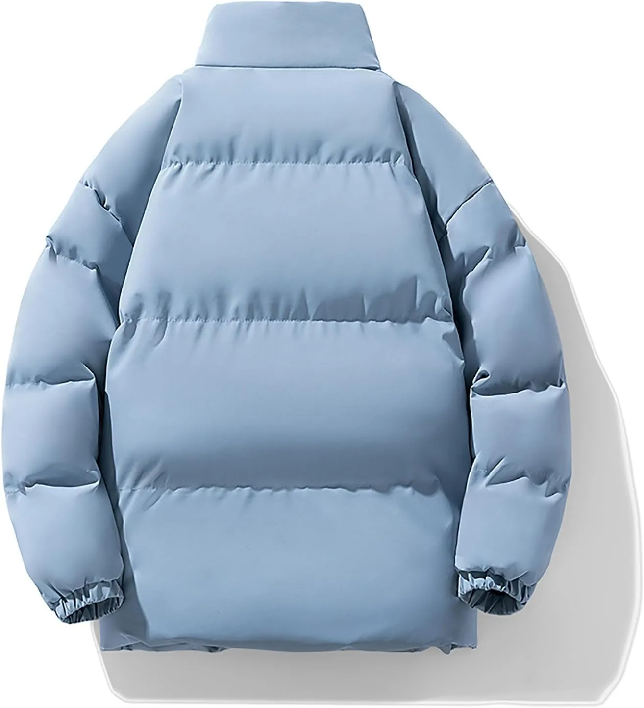 Men's Quilted Puffer Jacket Stand Collar Winter Warm Down Coat