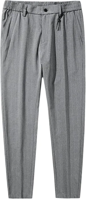Men's Skinny-Fit Wrinkle-Free Comfort Pants Stretch Chino Pant Trousers Dress Pants Slim Fit Skinny Suit Pants (34,Grey)