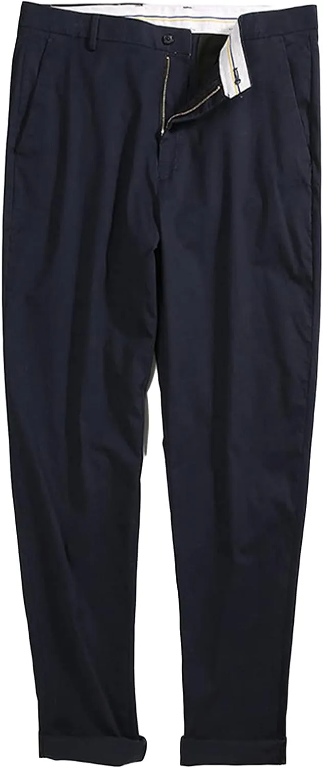 Men's Straight Stretch Chino Pants Dress Pants Slim Fit Skinny Suit Pants Casual Lightweight Pants (50,Dark Blue)
