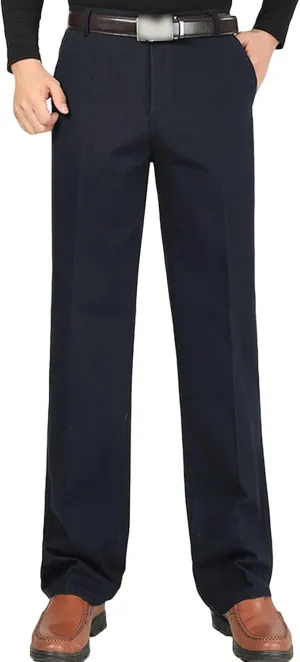 Men's Stretch Dress Pants Casual Slim Fit Skinny Suit Pants Chino Pant Business Fit Flex Flat Front Pant (28,Dark Blue)