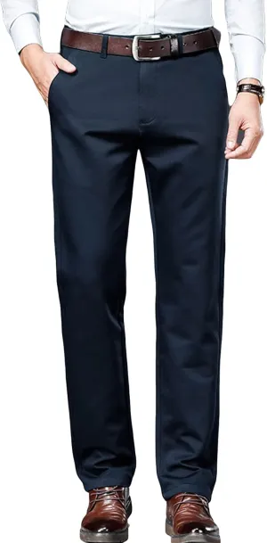 Men's Stretch Dress Pants Slim Fit Skinny Suit Pant Business Flex Flat Front Pant Wrinkle-Resistant Chino Pant (34,Blue)