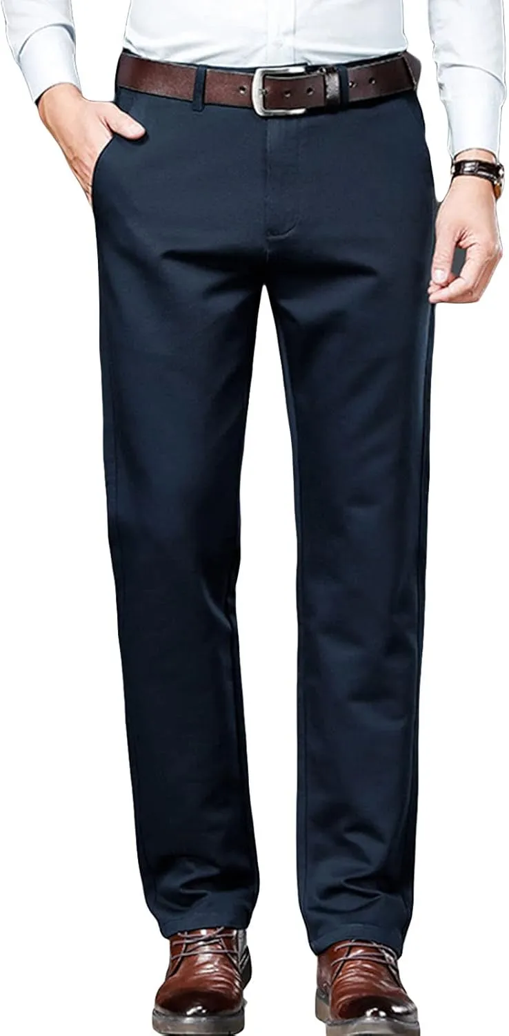 Men's Stretch Dress Pants Slim Fit Skinny Suit Pant Business Flex Flat Front Pant Wrinkle-Resistant Chino Pant (34,Blue)