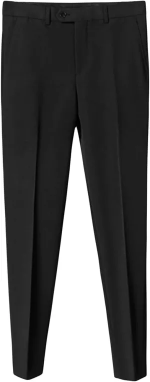 Men's Stretch Dress Pants Slim Fit Skinny Suit Pants Casual Fashion Retro Tapered Business Dress Chino Pants (29,Black)