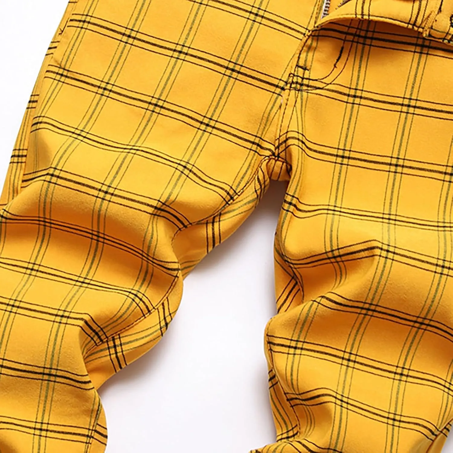 Mens Stretch Skinny Flat-Front Fashion Style Comfy Plaid Casual Slim Fit Business Dress Chinos Pants 2025 Summer