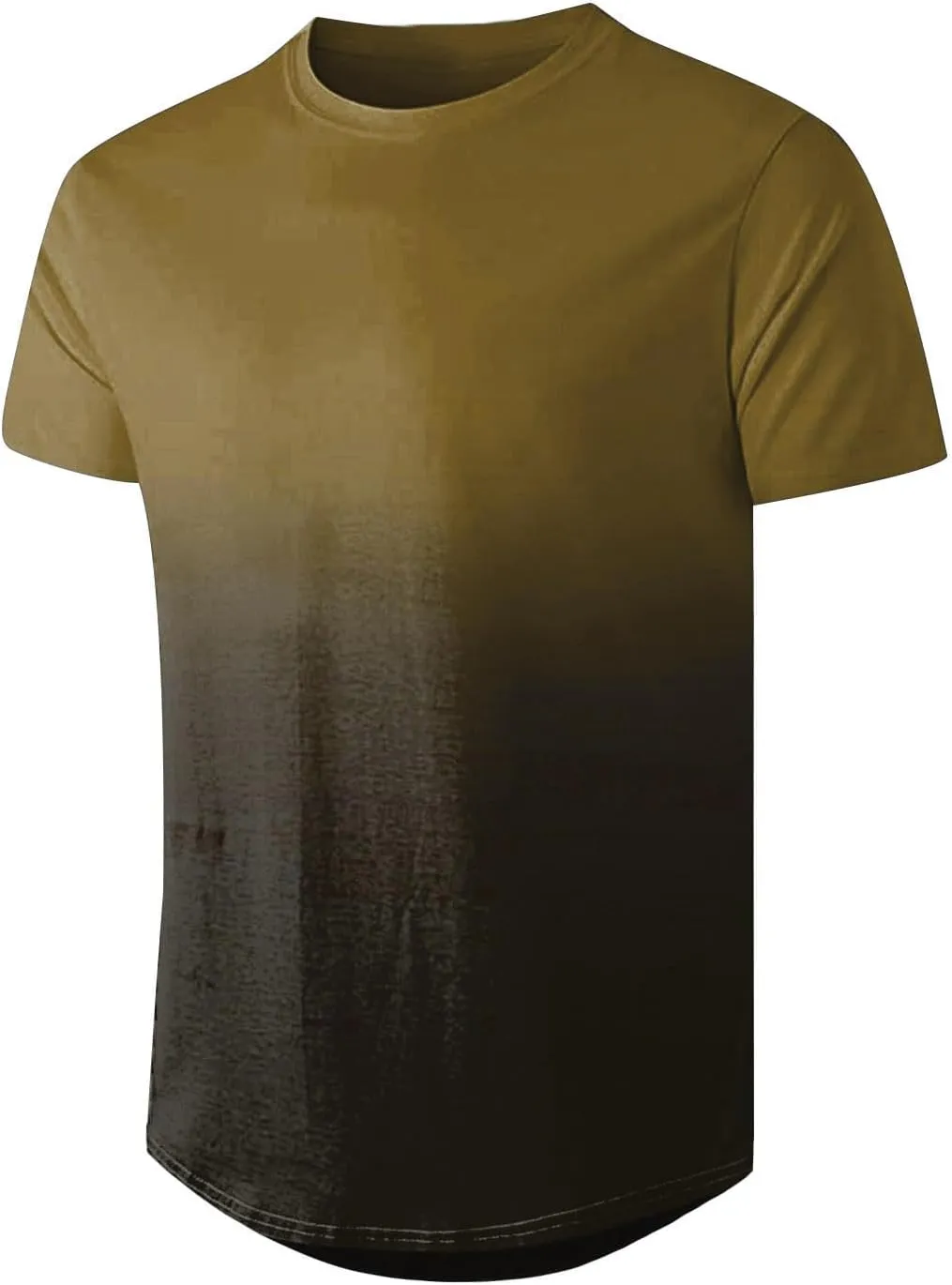 Mens Summer Casual Shirts Trendy Loose Short Sleeve Crew Neck Gradient Color Tee Tops Fashion Athletic T-Shirts