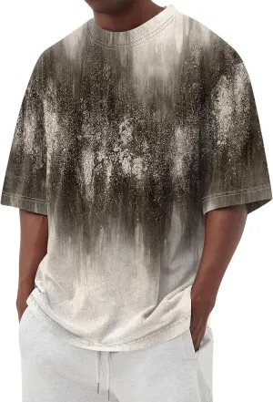 Men's Tie Dye T-Shirt Oversized Gradient Color Short Sleeve T-Shirt Summer Casual Crew Neck Loose Fit Tee Shirts