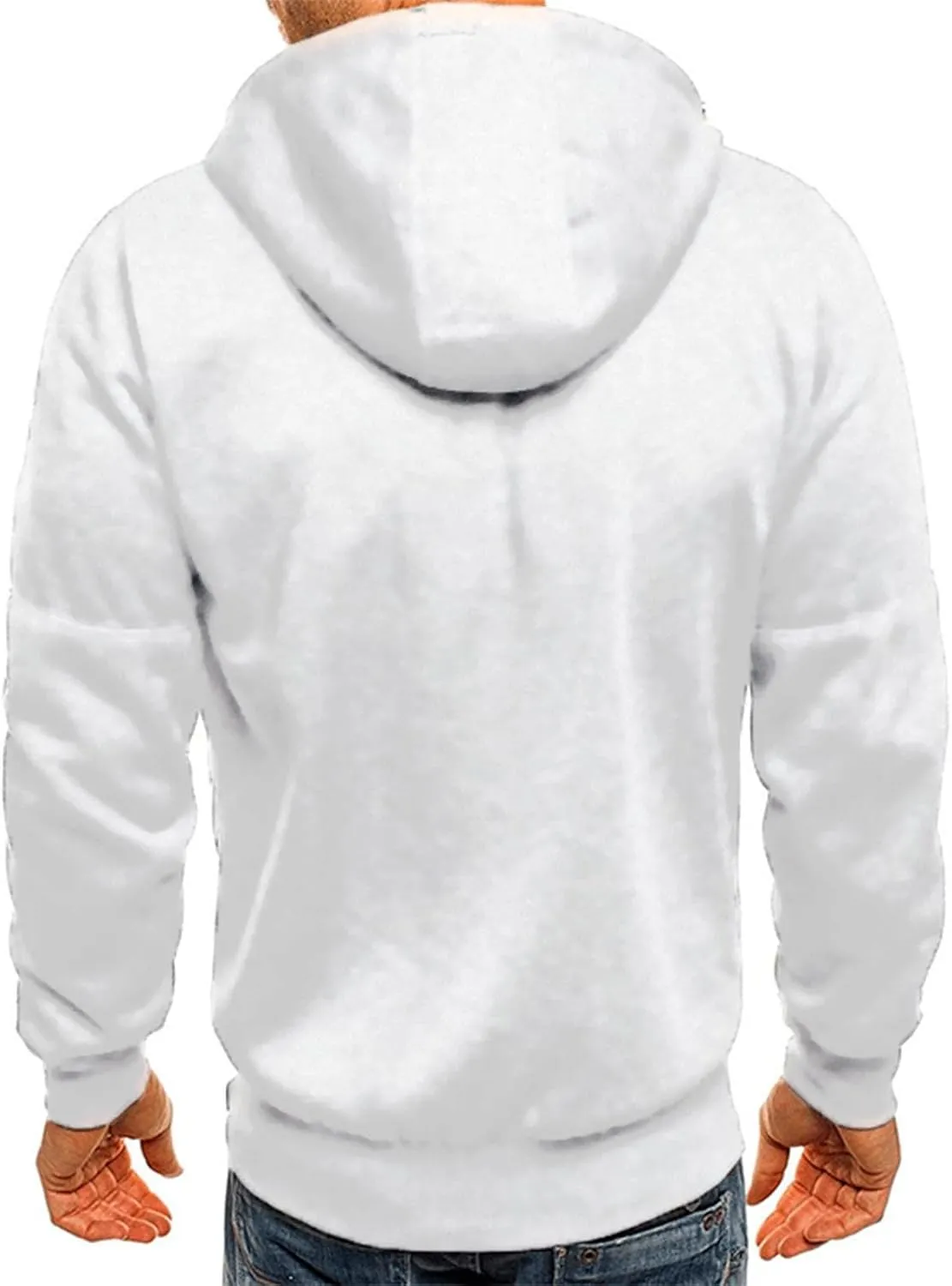 Mens Ultimate Full-Zip Hoodie Men's Spring And Autumn Long Sleeve Half Zip Hoodie Collar Drawstring Hoodies Pullover