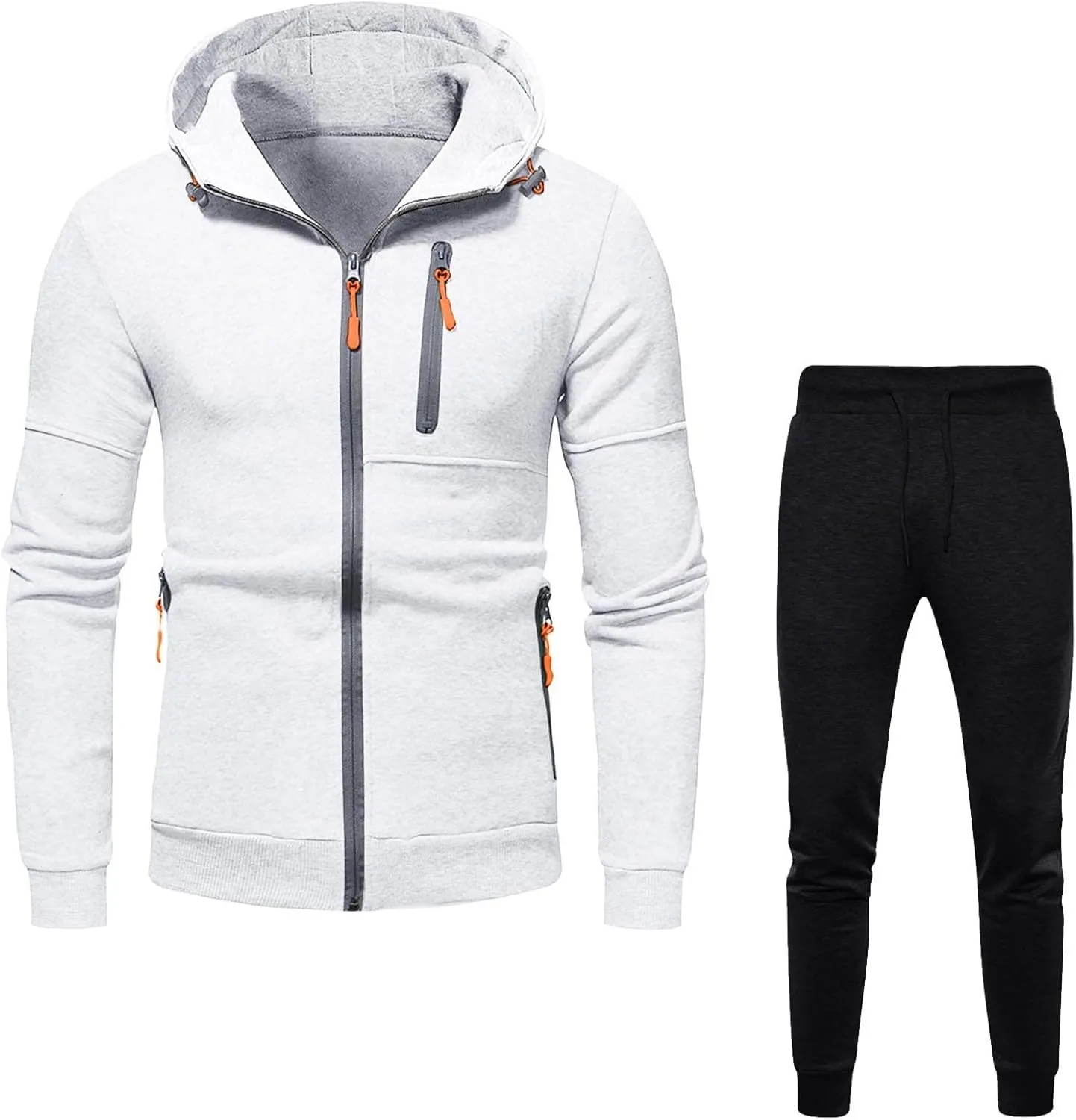 Mens Ultimate Full-Zip Hoodie Men's Spring And Autumn Long Sleeve Half Zip Hoodie Collar Drawstring Hoodies Pullover