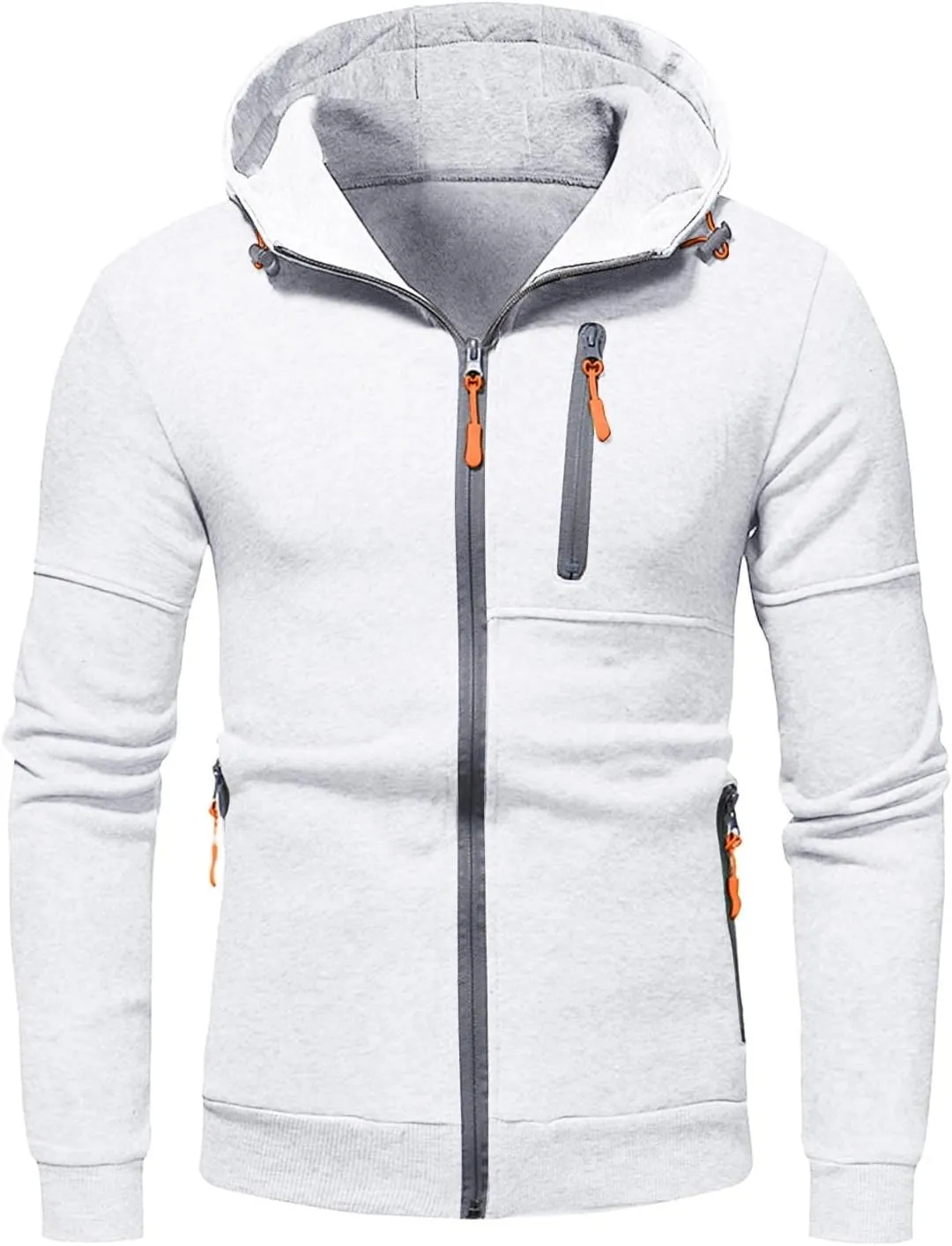 Mens Ultimate Full-Zip Hoodie Men's Spring And Autumn Long Sleeve Half Zip Hoodie Collar Drawstring Hoodies Pullover