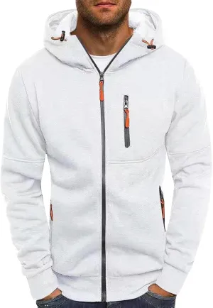Mens Ultimate Full-Zip Hoodie Men's Spring And Autumn Long Sleeve Half Zip Hoodie Collar Drawstring Hoodies Pullover