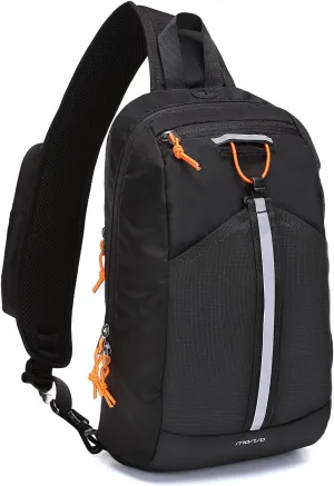 MOSISO Sling Bag RFID Crossbody Sling Backpack for Women Men, Anti Theft Travel Hiking Daypack with Front Mesh Pocket One Shoulder Chest Bag, Black