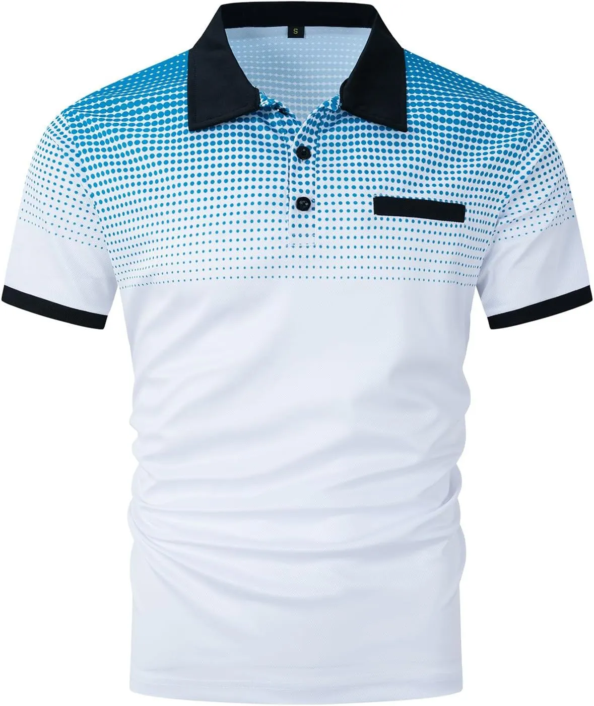 Muscularfit Mens Shirts Casual Stylish Button Down Short Sleeve Polo Shirt Summer Vacation Shirts Loose Athletic Pullover Tee