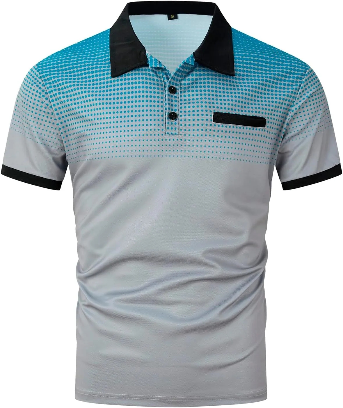 Muscularfit Mens Shirts Casual Stylish Button Down Short Sleeve Polo Shirt Summer Vacation Shirts Loose Athletic Pullover Tee