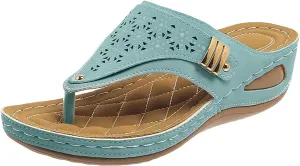 Orthopedic Sandals for Women 2025 Summer Arch Support Platform Sandals, Hollow Clip Toe Breathable Slippers Comfortable Flip Flops Wedge Casual Slip on Slippers All Day Comfort
